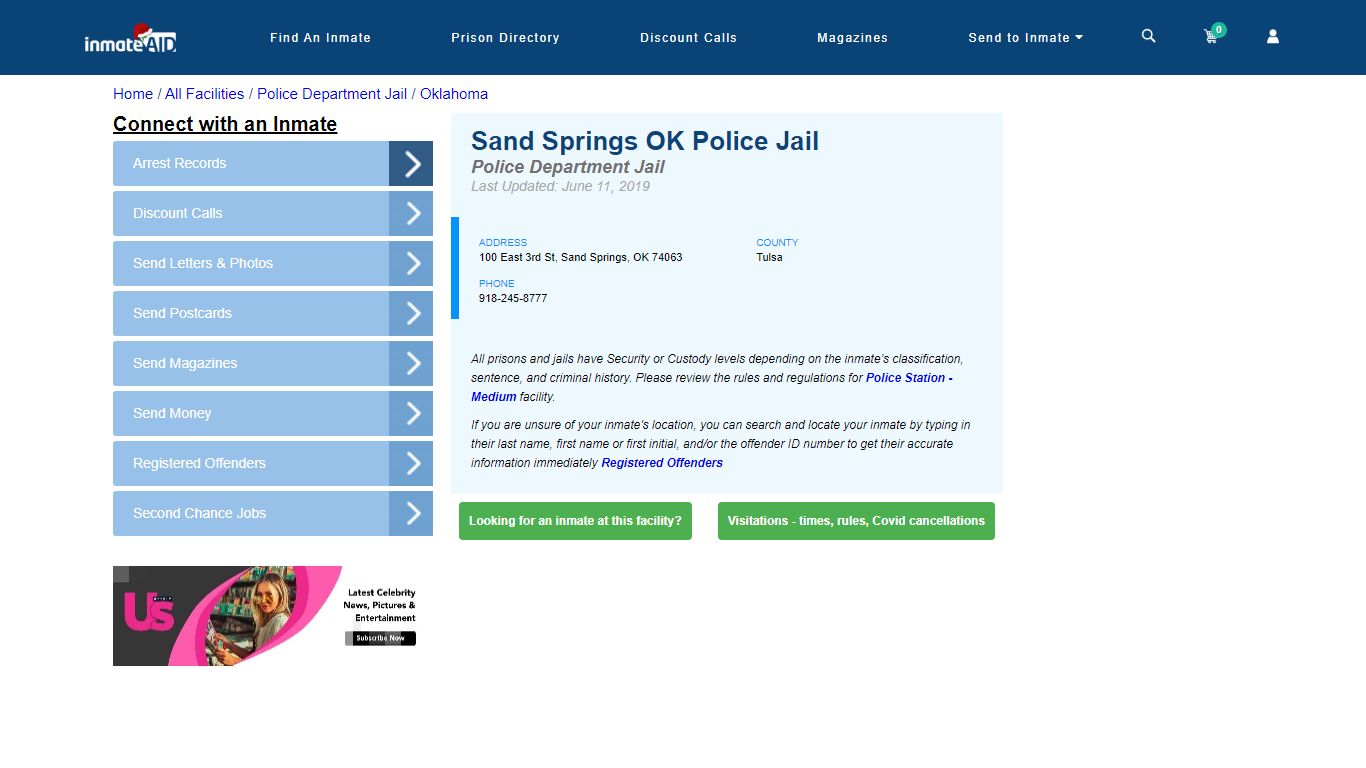 Sand Springs OK Police Jail & Inmate Search - Sand Springs, OK