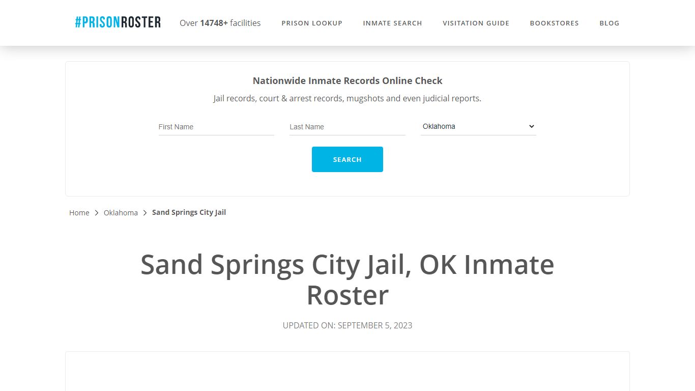 Sand Springs City Jail, OK Inmate Roster - Prisonroster