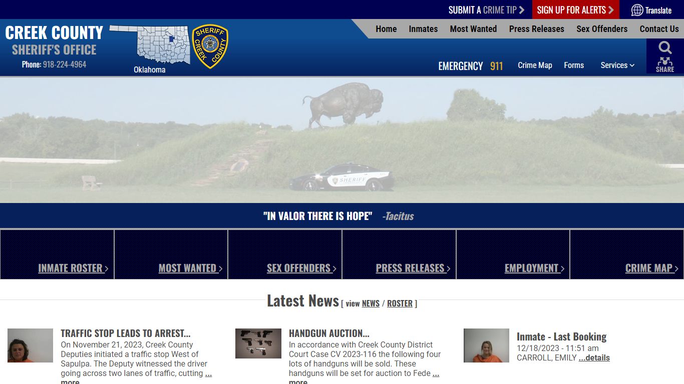Inmate Roster (256) - Creek County Sheriff
